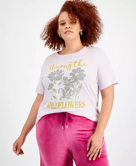 Love Tribe Trendy Plus Size Wildflowers Graphic T-Shirt
