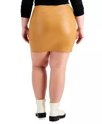 Trendy Plus Size Faux-Leather Mini Skirt