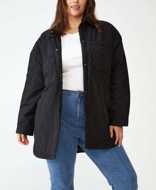Cotton On Trendy Plus Size Puffer Shacket Jacket