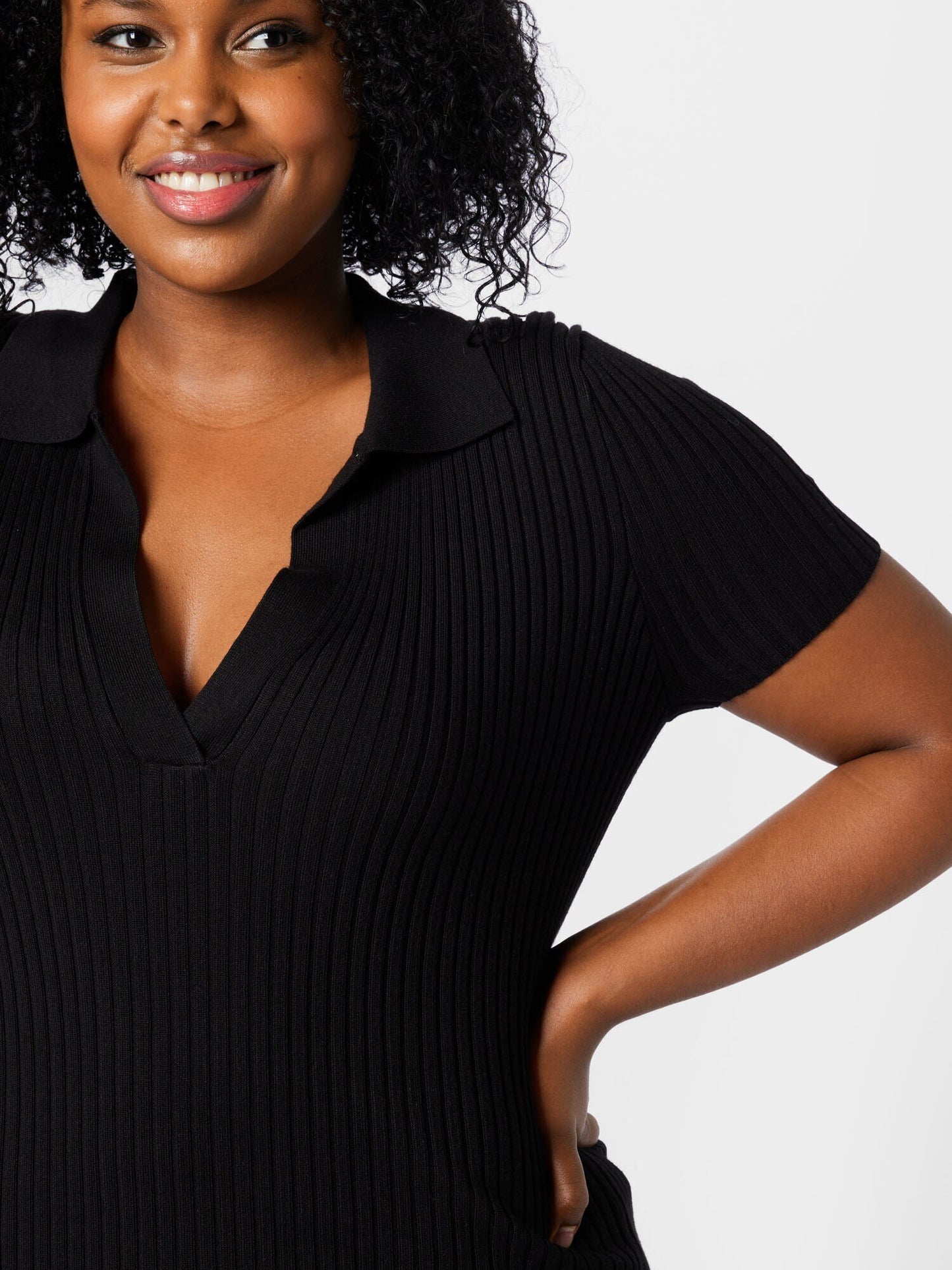 Cotton On Curve Knit Polo Mini Dress