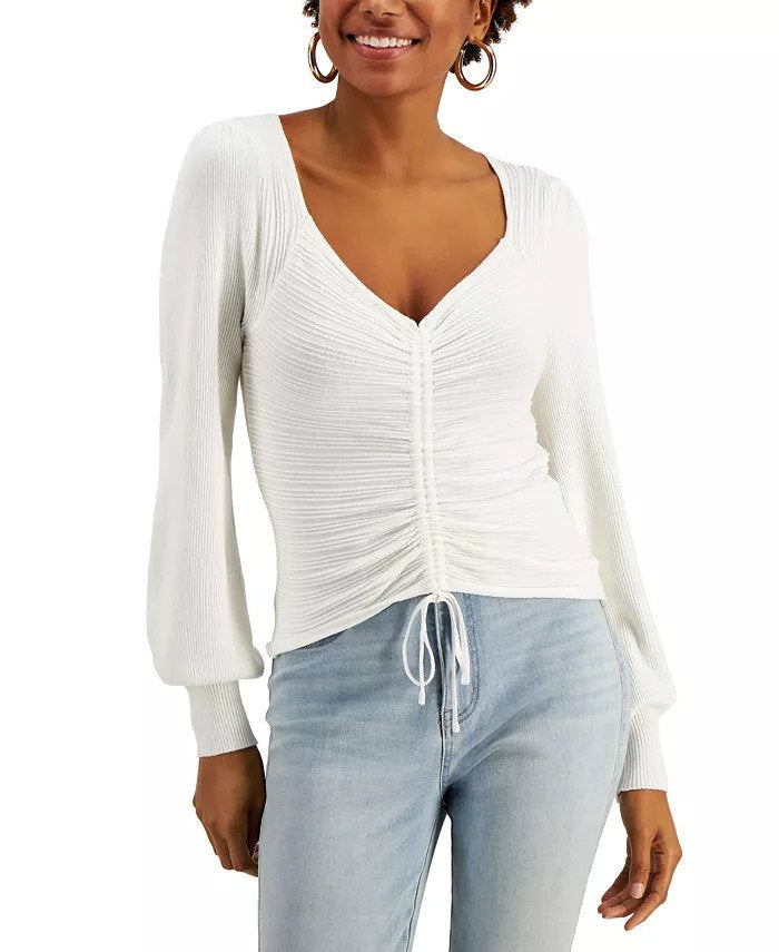 Hooked Up By IOT Juniors' Ruched-Front Sweater