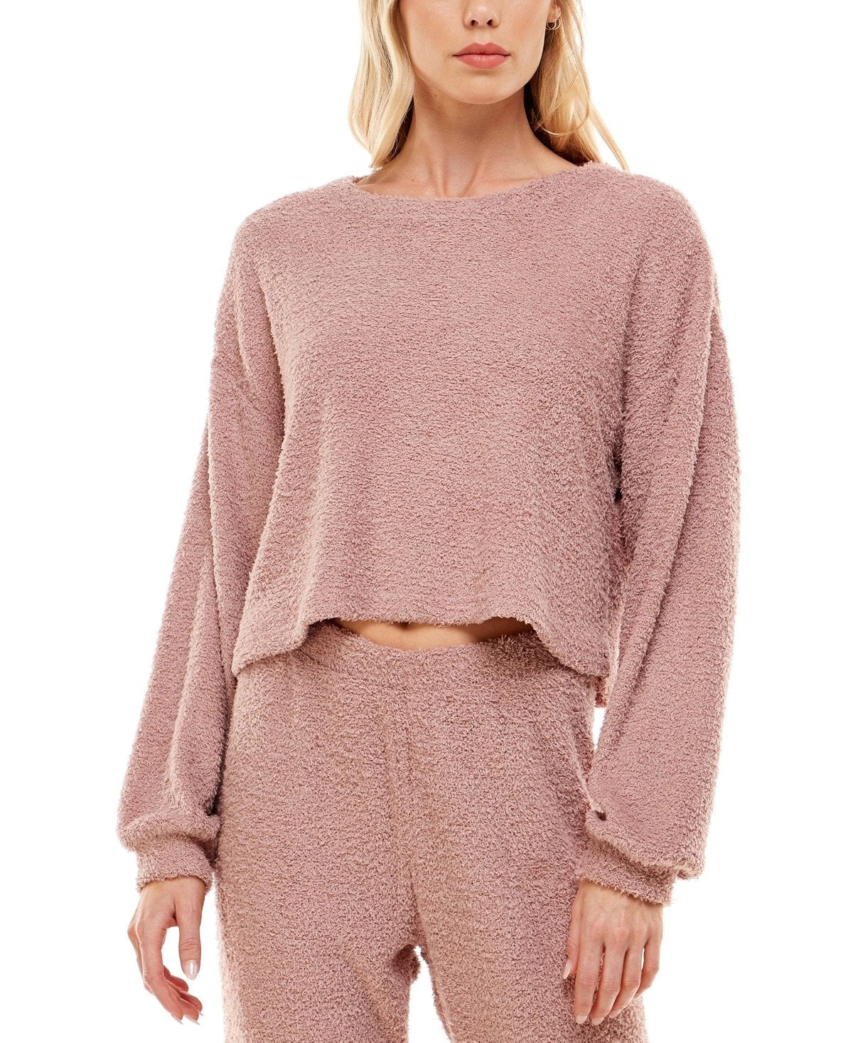 Ultra Flirt Juniors' Cropped Teddy Pullover