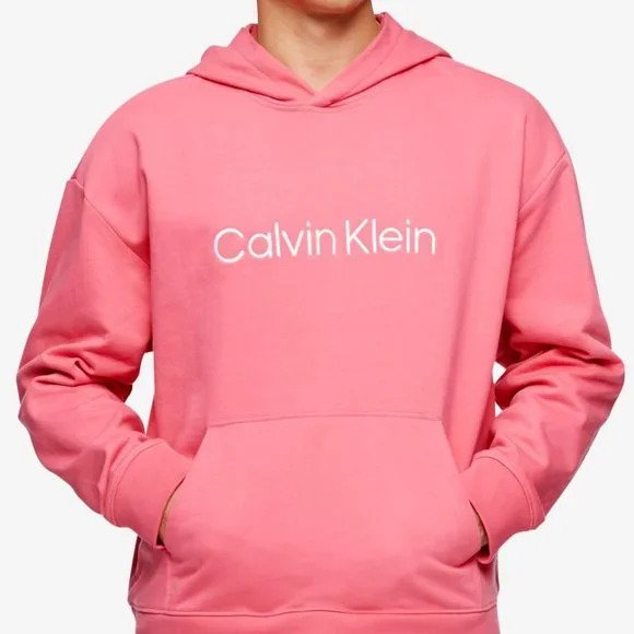 Calvin Klein Men's Relaxed Fit Standard Logo Terry Hoodie
