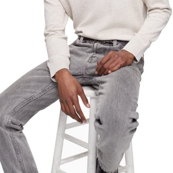 Calvin Klein Men's Slim-Straight Fit Stretch Palmer Grey Jeans